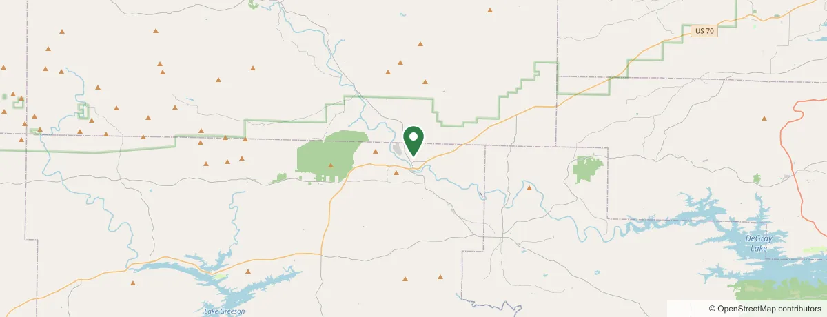 Service-area map centered on Glenwood, AR — Plyler's Tree Service